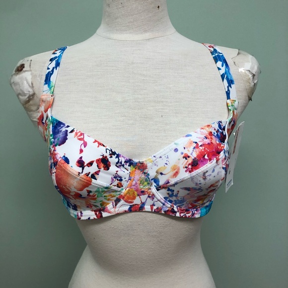 Naturana | Women's Underwire Bikini Set | Floral Splatter Print | Size 36 - Picture 3 of 4